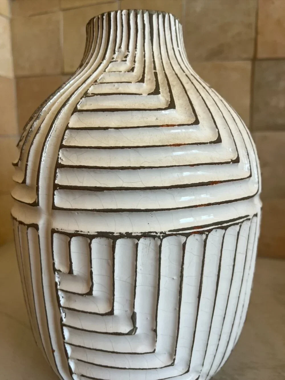 West Elm Ribbed Ceramic Stoneware Vase